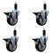 Service Caster 4'' Maroon Poly Swivel 1-1/8'' Expanding Stem Caster Set with Brake, 4PK SCC-EX20S414-PPUB-MRN-PLB-118-4 - alternate 1